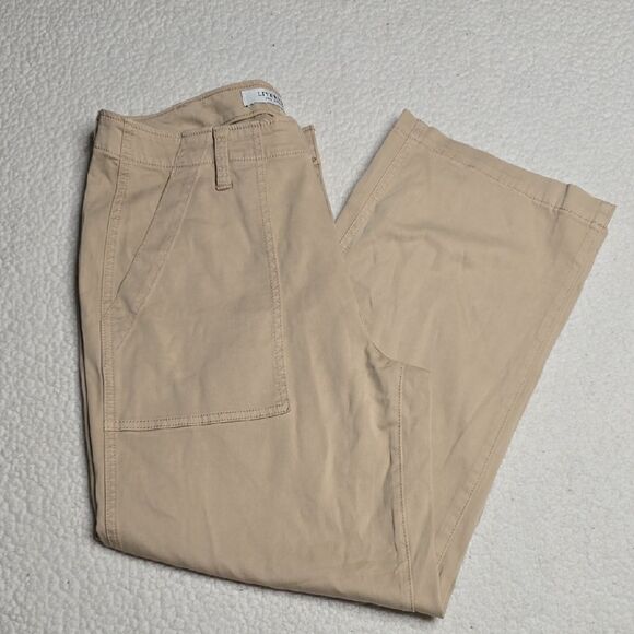 1455 NWT Liverpool Cargo Wide Leg Crop Pants Sz 10 Tan